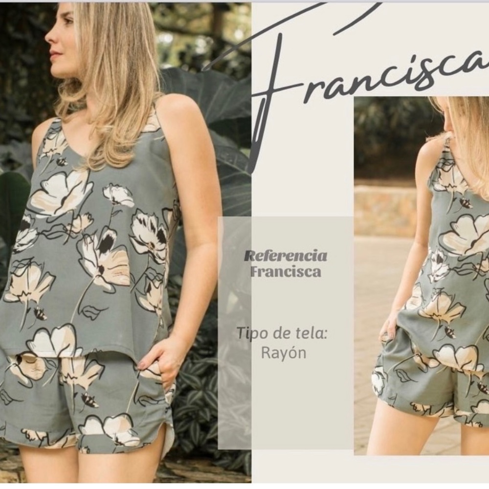 Comfortable pijama set. Short with pockets and tank top. Size L.